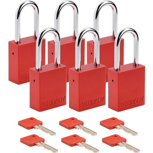 Cadenas de s&eacute;curit&eacute;, Cadenas de s&eacute;curit&eacute;, Cl&eacute;s diff&eacute;rentes, Aluminium, Largeur de 1-1/2" Kelford