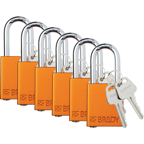 Cadenas de s&eacute;curit&eacute;, Cadenas de s&eacute;curit&eacute;, Cl&eacute;s identiques, Aluminium, Largeur de 1-1/2" Kelford