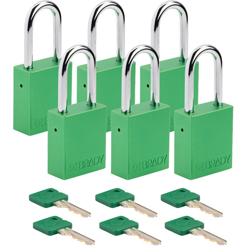 Lockout Padlock, Safety Padlock, Keyed Different, Aluminum, 1-1/2" Width Kelford