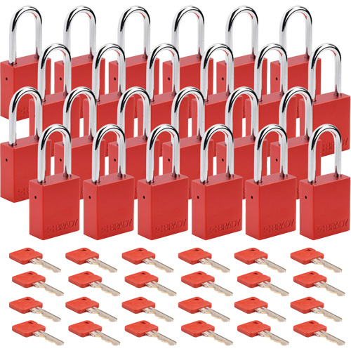 Cadenas de s&eacute;curit&eacute;, Cadenas de s&eacute;curit&eacute;, Cl&eacute;s diff&eacute;rentes, Aluminium, Largeur de 1-1/2" Kelford