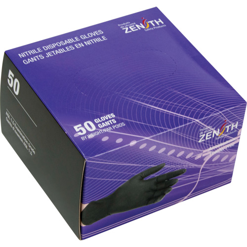 Emballages de gants jetables pour machine distributrice, Petit, Nitrile, 5 mils, Sans poudre, Noir, Classe 2 Kelford