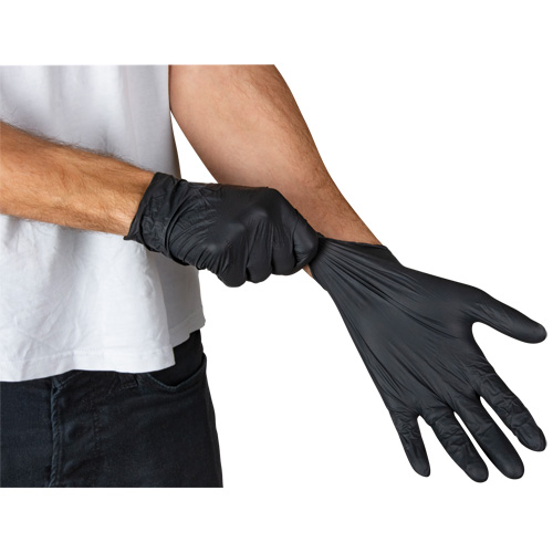 Emballages de gants jetables pour machine distributrice, Petit, Nitrile, 5 mils, Sans poudre, Noir, Classe 2 Kelford