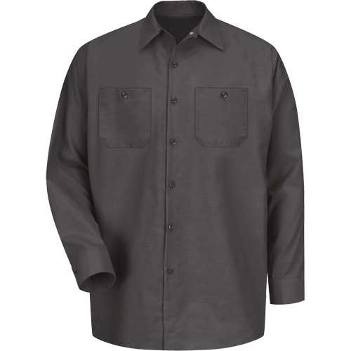 Long Sleeve Industrical Work Shirt, Men's, Medium, Charcoal Kelford
