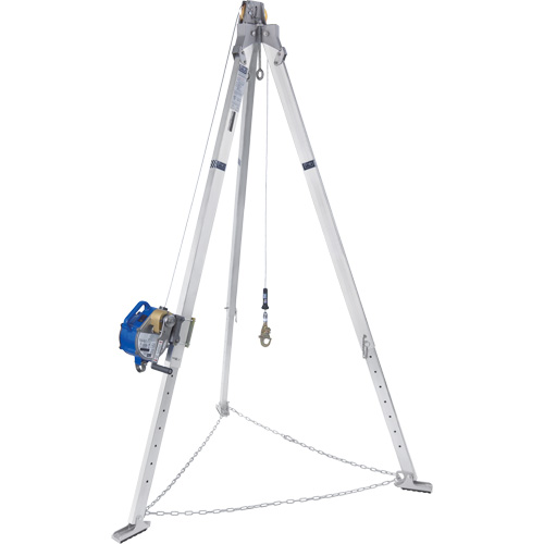 Tr&eacute;pied en aluminium pour espace clos avec cordage de s&eacute;curit&eacute; autor&eacute;tractable tri directionnel 8301098 Kelford