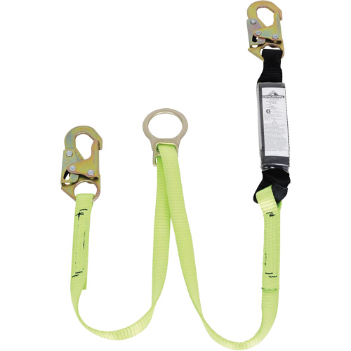 SA-5405-4 Shock Absorbing Lanyard, 4', Snap Hook Center, Snap Hook Leg Ends, Polyester Kelford