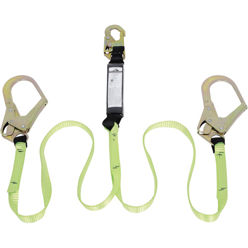 SA-54022-4 Shock Absorbing Lanyard, 4', Form Hook Center, Snap Hook Leg Ends, Polyester Kelford