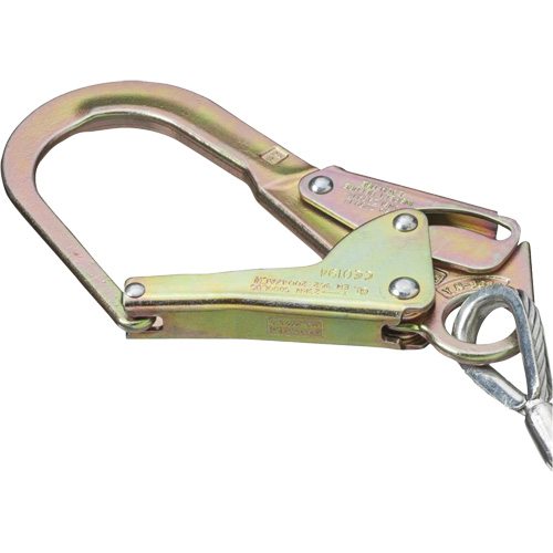 SA-5502-6 Shock Absorbing Lanyard, 6', Form Hook Center, Snap Hook Leg Ends, Galvanized Steel Kelford