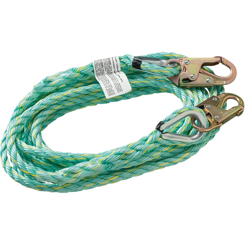VL-1122-100 Vertical Lifeline Rope with Anchor End Snap Hook, Copolymer Kelford