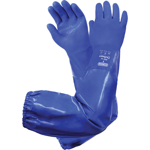 Integra 77-395 Triple-Dipped Chemical-Resistant Gloves, Size 8, 28" L, PVC, Cotton Inner Lining Kelford