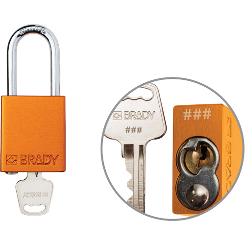 Velocity Plus Safety Lockout Padlock, Orange, Keyed Alike, Aluminum, 1-1/2" Width Kelford