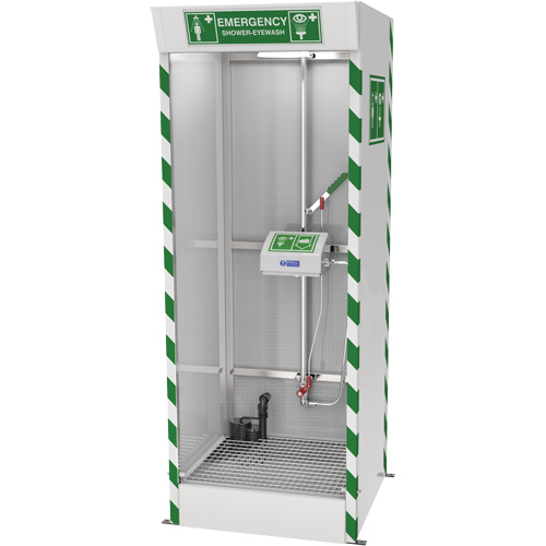Emergency Cubicle Shower & Covered Eye & Face Wash with Sump Pump Kelford