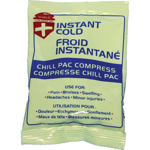 Compresse froide instantan&eacute;e Chill Pac, Froid, Utilisation unique, 4" x 6" Kelford
