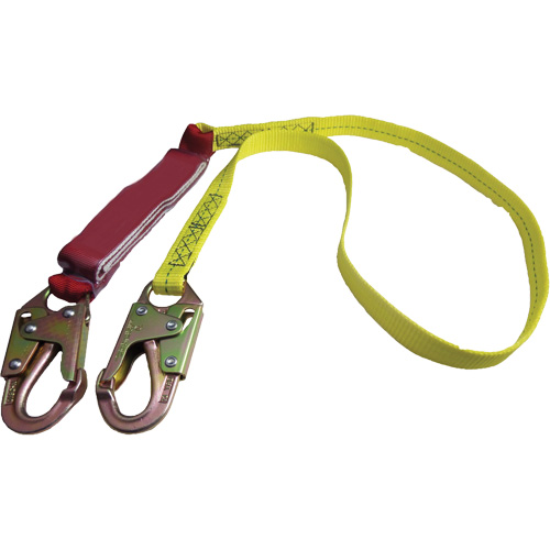 External Energy Absorber Lanyard with 3/4" Hook, 6', Snap Hook Center, Snap Hook Leg Ends, Polyester Kelford