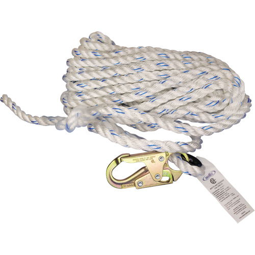Vertical Life Line with 3/4" Snap Hook & Thimble Eye Kelford