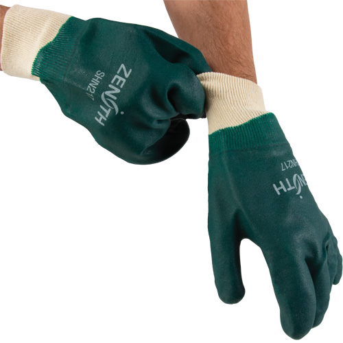 Gants verts &agrave; double enduit, 10" lo, PVC, Doublure en Jersey de coton, 70 mils Kelford