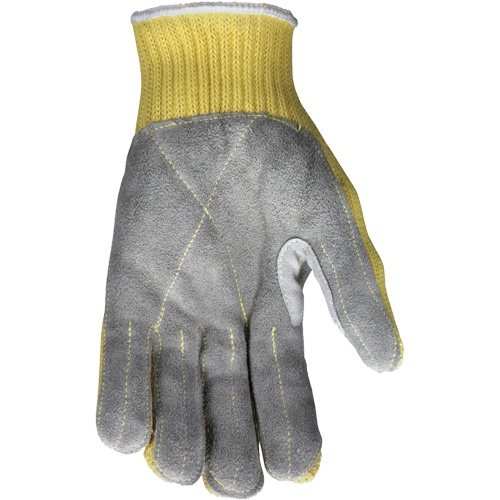 Gants de travail r&eacute;sistant &agrave; la coupe CutPro avec paume en cuir fendu, Taille Petit, Calibre 7, Enveloppe en Kevlar, ASTM ANSI niveau A3 Kelford