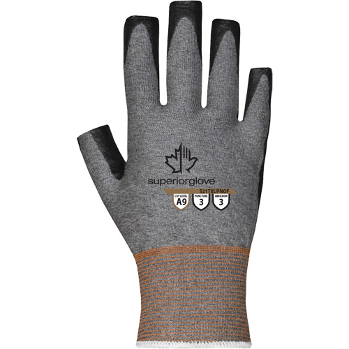 Ultra-Thin Open-Finger Gloves, Size 5, 21 Gauge, Nitrile Coated, TenActiv Shell, ASTM ANSI Level A9 Kelford