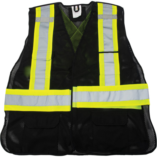 CSA Compliant Surveyor Vest, Black, Medium, Polyester Kelford