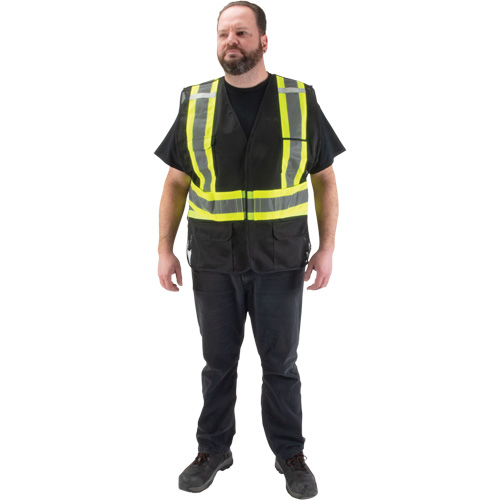 CSA Compliant Surveyor Vest, Black, Medium, Polyester Kelford