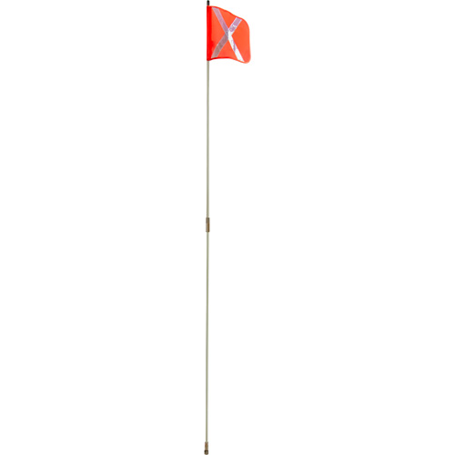 Heavy-Duty Safety Whip, Threaded Mount, 8' High, Orange with Reflective X Kelford