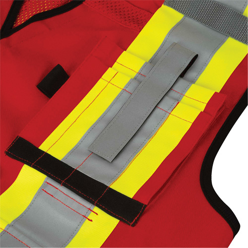 6678 High-Visibility Antimicrobial Mesh-Back Surveyor Vest, Red, Small, Polyester Kelford