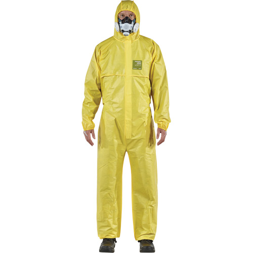 AlphaTec&reg; 2300 STANDARD Bound Model 147 Coveralls, Small, Yellow, Polyethylene Laminate/Polypropylene Kelford
