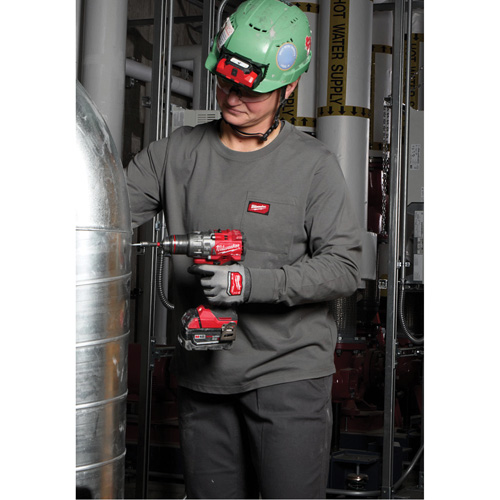 GRIDIRON Long Sleeve Pocket T-Shirt, Women's, X-Small, Grey Kelford