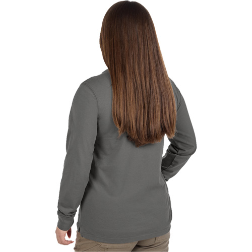 GRIDIRON Long Sleeve Pocket T-Shirt, Women's, X-Small, Grey Kelford