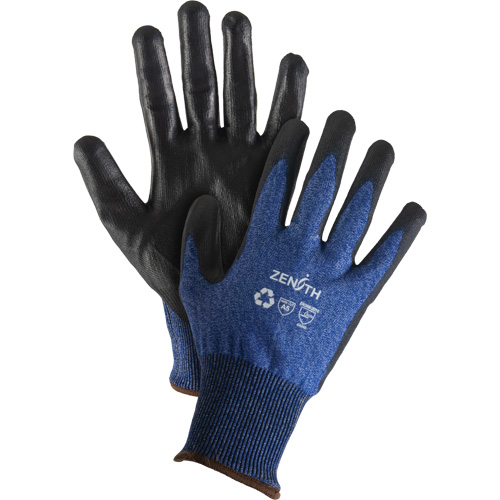 Eco-Friendly Stretch Cut-Resistant Gloves, Size 8, 18 Gauge, Polyurethane Coated, Stainless Steel/HPPE/RPET Shell, ASTM ANSI Level A5 Kelford