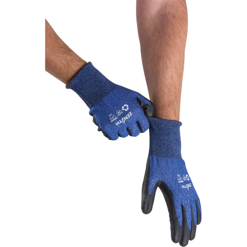 Eco-Friendly Stretch Cut-Resistant Gloves, Size 8, 18 Gauge, Polyurethane Coated, Stainless Steel/HPPE/RPET Shell, ASTM ANSI Level A5 Kelford