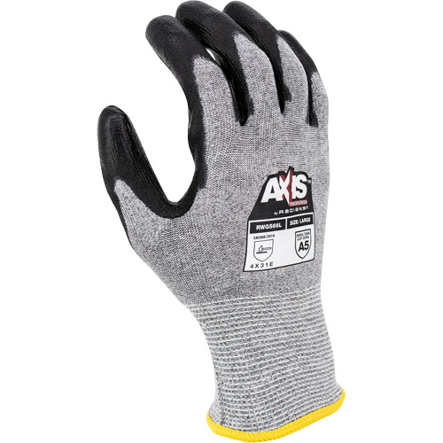RWG566 AXIS Cut Protection Touchscreen Work Glove, Size 2X-Large, 18 Gauge, Polyurethane Coated, Stainless Steel/HPPE Shell, ASTM ANSI Level A5/EN 388 Level E Kelford