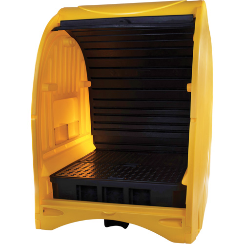 4-Drum Hard Cover Spill Pallet, 68.11" L x 61.61" W x 83.07" H, 1433 lbs. Load Capacity Kelford