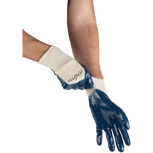 Medium-Weight Interlock Lined Gloves, 9/Large, Nitrile Coating, Cotton Shell Kelford
