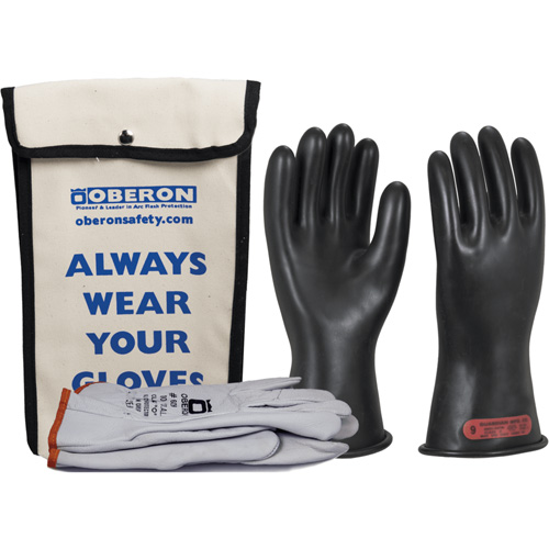 Ensemble de gants en caoutchouc pour l'&eacute;lectricit&eacute; de classe 0, 8, 11" lo, 20 cal/cm², NFPA 70E Kelford