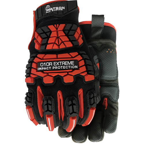 Gants r&eacute;sistants aux chocs rouges Extreme 010R, T-petit, Paume en Microfibre, Poignet Boucle et crochet Kelford