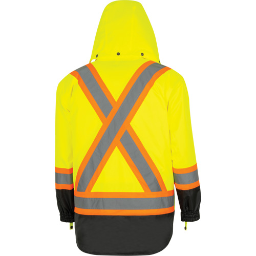 Parka de s&eacute;curit&eacute; d'hiver imperm&eacute;able 7-en-1 5057 Pioneer Yukon, Polyester, Noir/Jaune lime haute visibilit&eacute;, T-petit Kelford