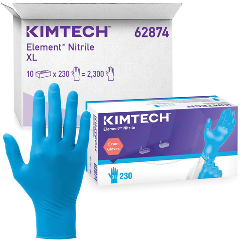 Gants d'examen Kimtech Element, T-petit, Nitrile, 3,2 mils, Sans poudre, Bleu, Classe 2 Kelford