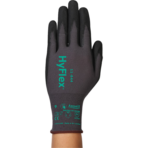 Gants Hyflex 11-844, Taille 5/2T-petit, Calibre 15, Rev&ecirc;tement Mousse de nitrile, Enveloppe en Nylon/Spandex, ASTM ANSI niveau A1/EN 388 niveau 1/EN 388 niveau A Kelford