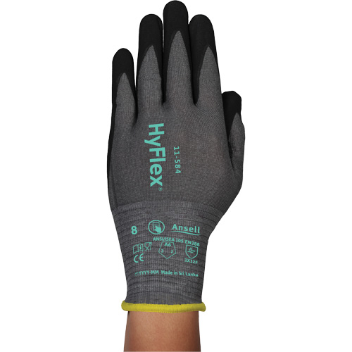 Gants r&eacute;sistants &agrave; la coupe HYFLEX 11-584, Taille 5/2T-petit, Calibre 21, Rev&ecirc;tement Mousse de nitrile, Enveloppe en PEHP/Intercept, ASTM ANSI niveau A6/EN 388 niveau F Kelford