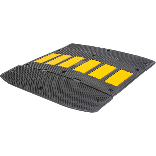 Speed Hump with End Caps, Rubber, 2' L x 36" W x 1-1/4" H Kelford