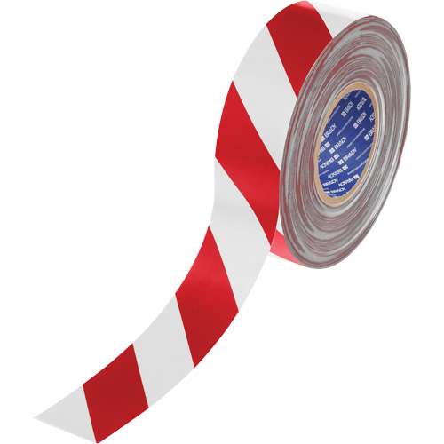 Ruban de marquage pour plancher ToughStripe Max, 2" x 100', Polyester, Rouge et blanc Kelford