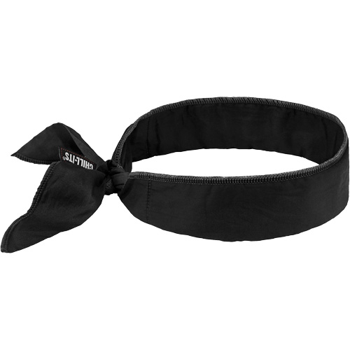 Chill-Its 6702 Cooling Headband with Embedded Polymers & Tie Closure, Black Kelford