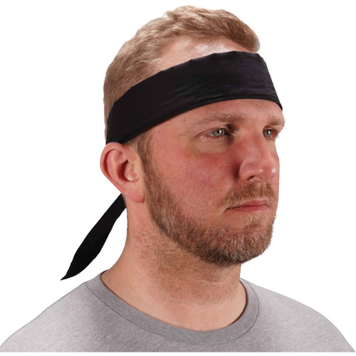 Chill-Its 6702 Cooling Headband with Embedded Polymers & Tie Closure, Black Kelford