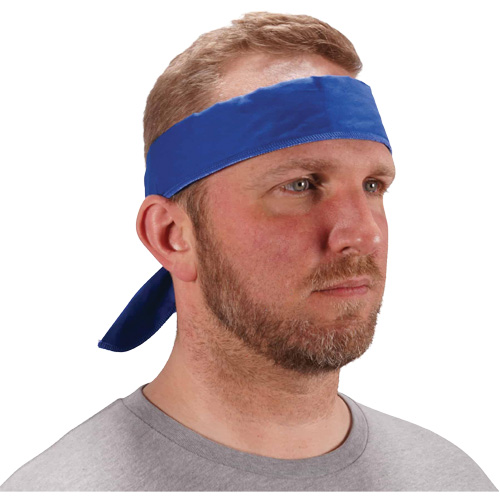 Chill-Its 6702 Cooling Headband with Embedded Polymers & Tie Closure, Blue Kelford