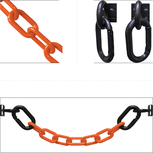 Magnetic Chain Barrier Warehouse Kit, Orange, 2" Link, 15' Length Kelford