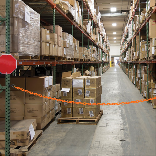 Magnetic Chain Barrier Warehouse Kit, Orange, 2" Link, 15' Length Kelford