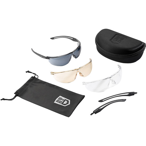 Gunfire 2.0 Ballistic Protection Safety Glasses Kit, Clear/Copper/Smoke Lens, Anti-Fog/Anti-Scratch, ANSI Z87+ Kelford