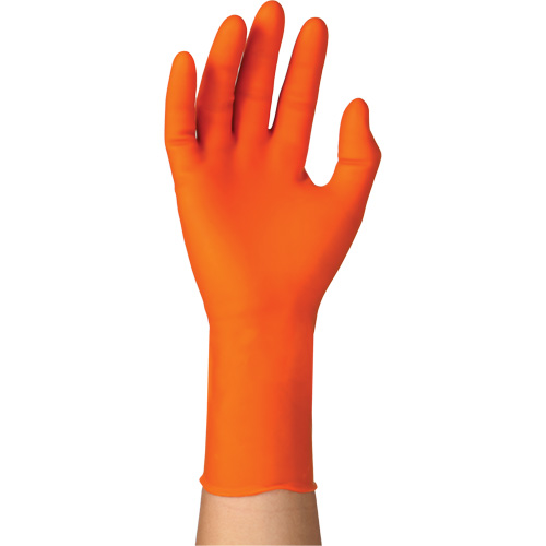 Gants jetables TOUCHNTUFF 93-800, 6,5/7, Latex/N&eacute;opr&egrave;ne/Nitrile, 23,6-mils, Sans poudre, Orange Kelford