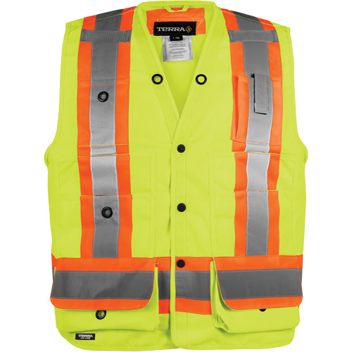 Veste haute visibilit&eacute; pour arpenteur, Orange haute visibilit&eacute;, Petit, Polyester Kelford