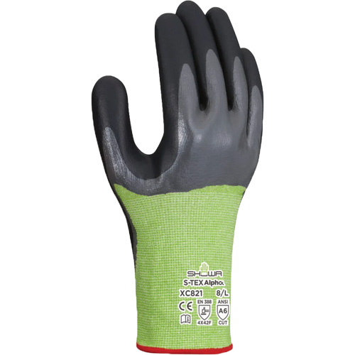 Gants r&eacute;sistants &agrave; la coupe S-TEX Alpha XC821, Taille 6/Petit, Calibre 18, Rev&ecirc;tement Nitrile, Enveloppe en Polyester/Nylon/Polyur&eacute;thane/PEHP/Tungst&egrave;ne, ASTM ANSI niveau A6/EN 388 niveau F Kelford